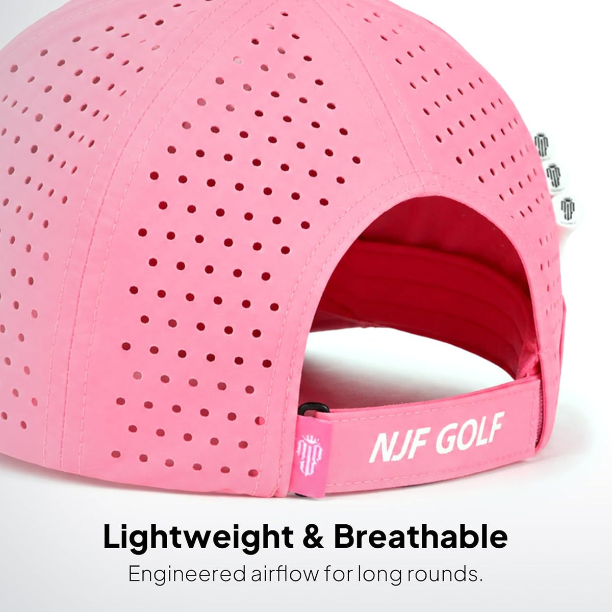Hat for Women, Breathable Golfing Cap with Tee Holder & Magnetic Ball Marker, Adjustable Ponytail Golf Hats