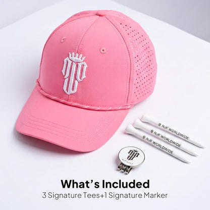 Hat for Women, Breathable Golfing Cap with Tee Holder & Magnetic Ball Marker, Adjustable Ponytail Golf Hats