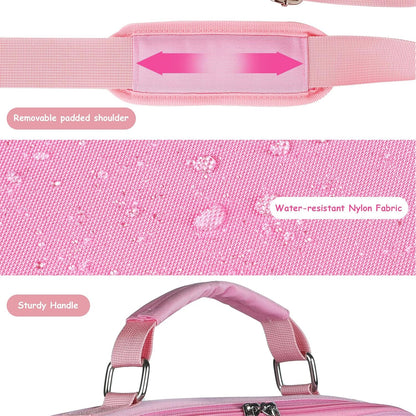 3 Ring Zipper Binder 500-Sheet Zipper Binder Adjustable Shoulder Strap & Handle for 14 Inch Laptop for School and Office (pink)