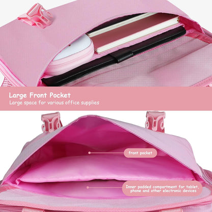 3 Ring Zipper Binder 500-Sheet Zipper Binder Adjustable Shoulder Strap & Handle for 14 Inch Laptop for School and Office (pink)