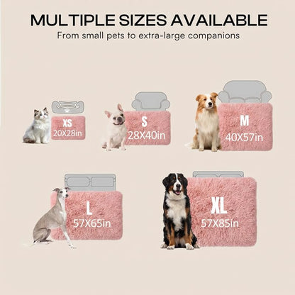 Pink Fluffy Long Faux Fur Pet Throw Blankets for Dogs Waterproof Pet Blanket for Puppy Cats Couch Protector Mat Love Bed Cover Washable(Pink,S)