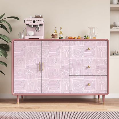 Pink Geometric Peel and Stick Wallpaper Boho Geometric Wallpaper for Bathroom Bedroom 17.7''x118'' Abstract Art Deco Wallpaper Removable Prepasted Pink Contact Paper for Cabinets Drawers