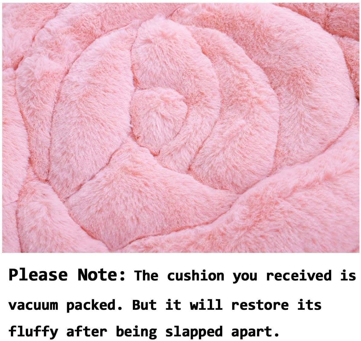 Soft Cozy Seat Cushion Plush Rose Seat Pad Seat Pillow Relieves Back Coccyx Sciatica and Tailbone Pain Relief Chair Cushions Chair Pads for Home Office Sofa (Pink)