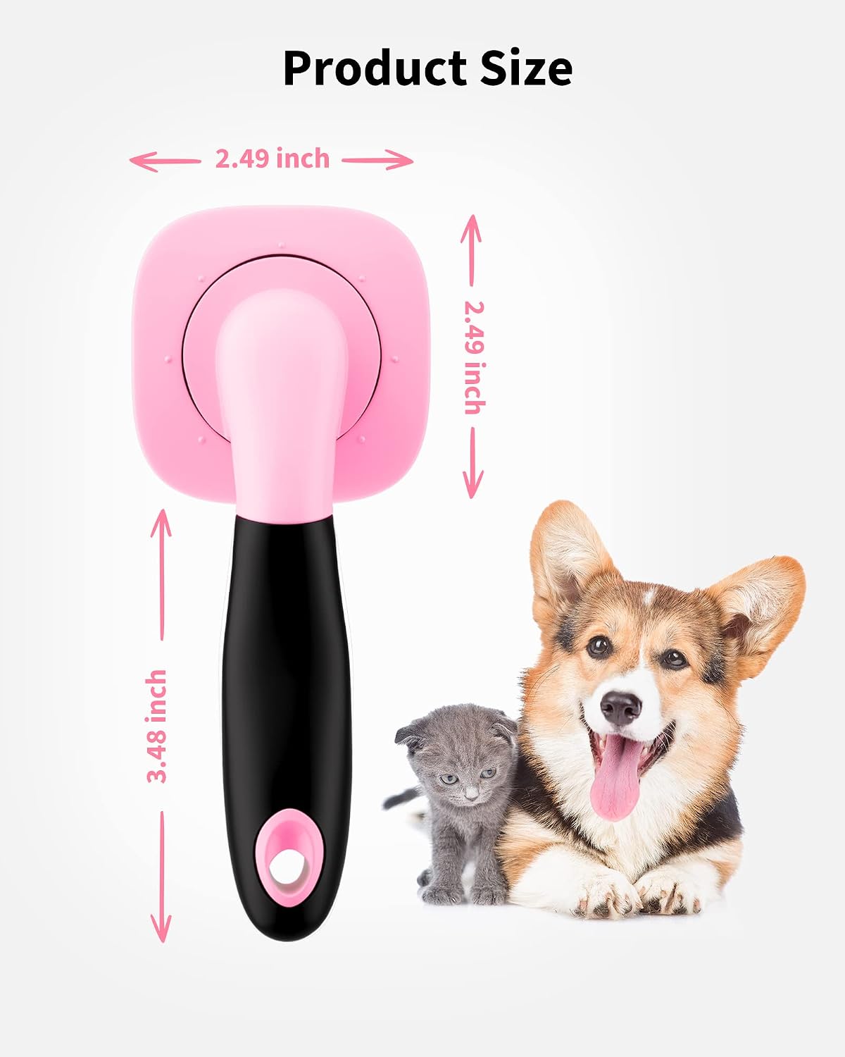 Dog & Cat Brush- Slicker Pet Brush- Shedding Grooming Tools(Pink)