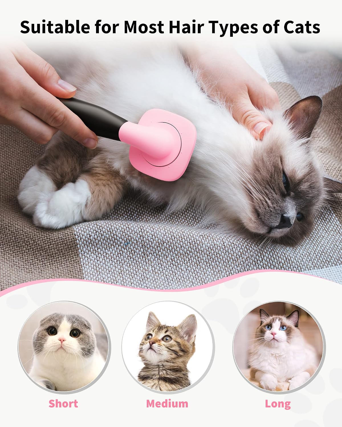 Dog & Cat Brush- Slicker Pet Brush- Shedding Grooming Tools(Pink)