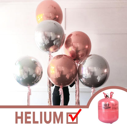 Rose Gold Foil Balloons 6pcs Large Round Giant Jumbo 4D Balloons