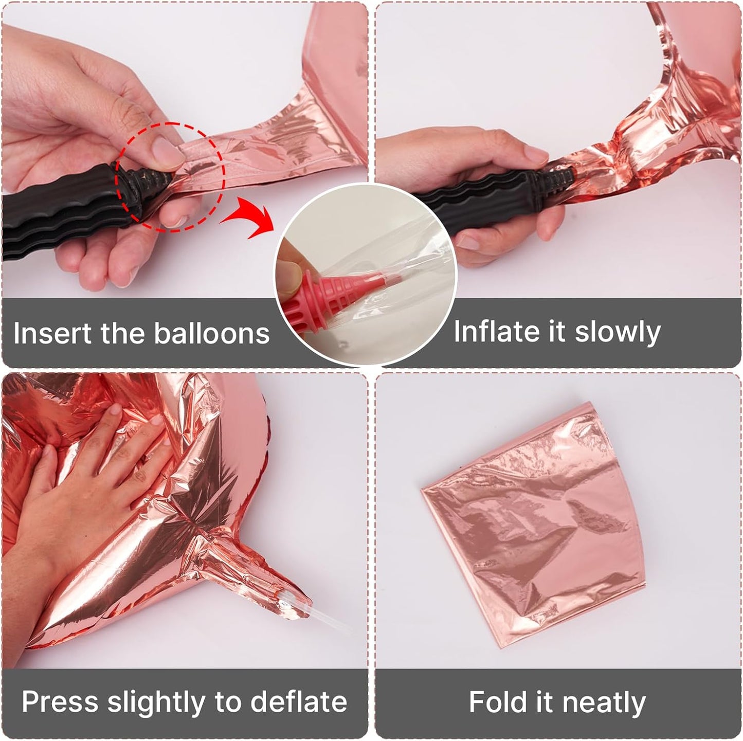 Rose Gold Foil Balloons 6pcs Large Round Giant Jumbo 4D Balloons
