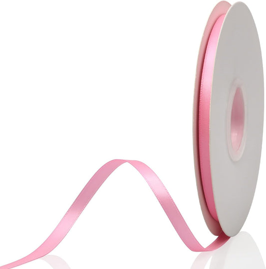 1/4" x 50 Yards Peach Pink Double Faced Satin Ribbon,Solid Color High Density Fabric Ribbon Rolls,Great for Gift Wrapping,Sewing,Crafts,DIY Bows and Christmas,Wedding,Party Decoration