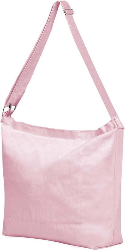 Women's blank large Size Canvas Crossbody Tote Handbags Shoulder Bag Hobo Casual Tote Diy/gifts