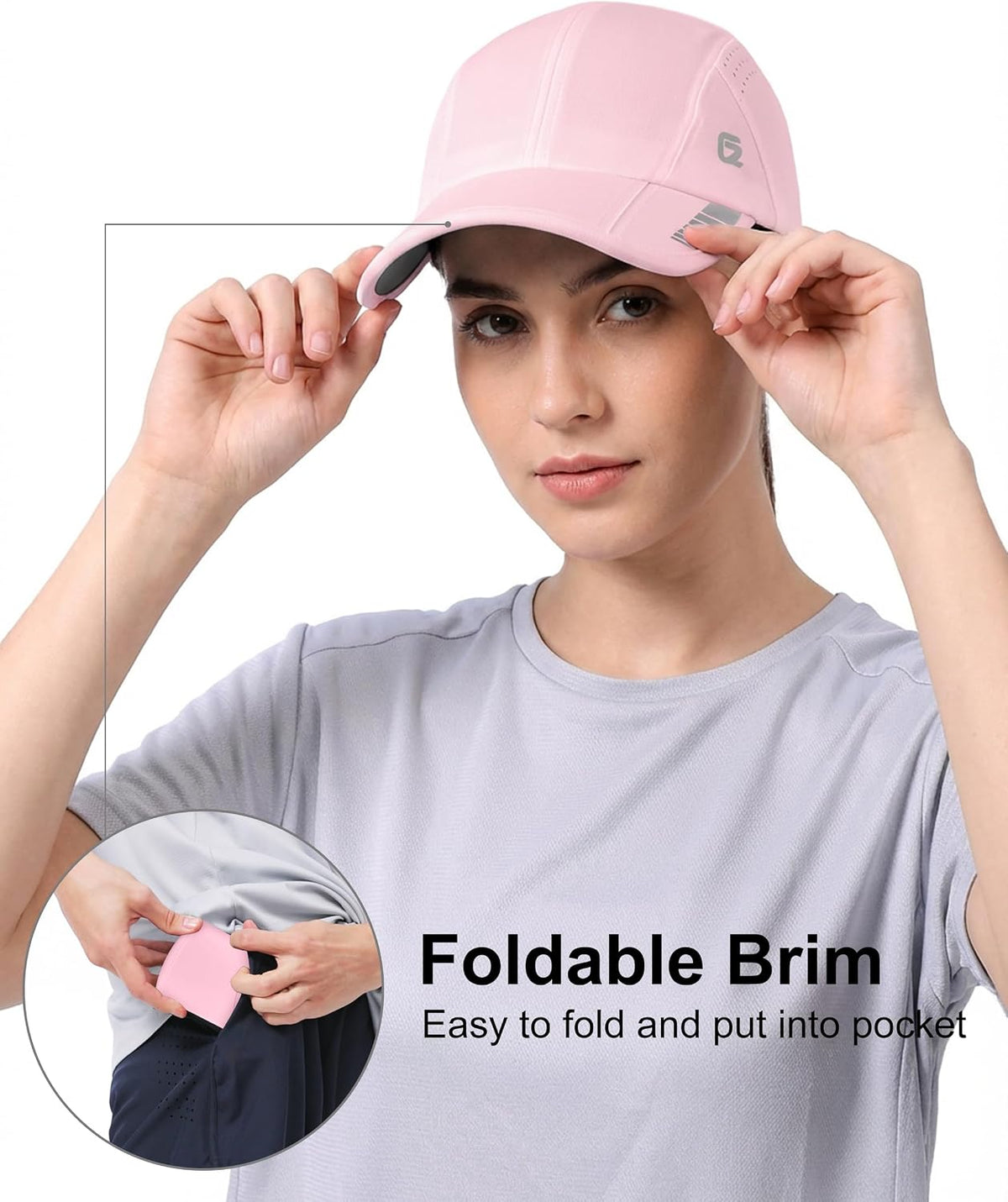 UPF 50+ Foldable Sport Cap, Breathable and Reflective, Unisex Design for Golf, Tennis, Running and Travel