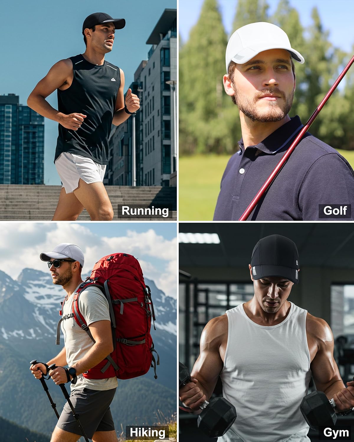 UPF 50+ Foldable Sport Cap, Breathable and Reflective, Unisex Design for Golf, Tennis, Running and Travel