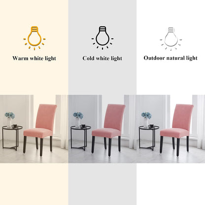 Chair Covers for Dining Room Set of 4, Dining Chair Slipcovers Stretch Dining Room Chair Covers Seat Protector,Washable Parsons Chair Cover for Home,Banquet(Dusty Pink,4 Pack)