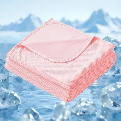 Cooling Blanket for Hot Sleepers,Lightweight Summer Cold Thin Blanket for Night Sweats and Hot Flashes,Breathable Soft Blanket for Bed Couch Sofa,(Pink,50x60 inches)
