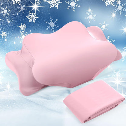 Cooling Cervical Neck Pillowcase,Pink,Standard Size