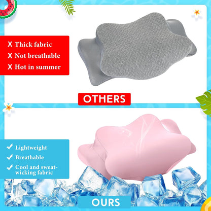 Cooling Cervical Neck Pillowcase,Pink,Standard Size