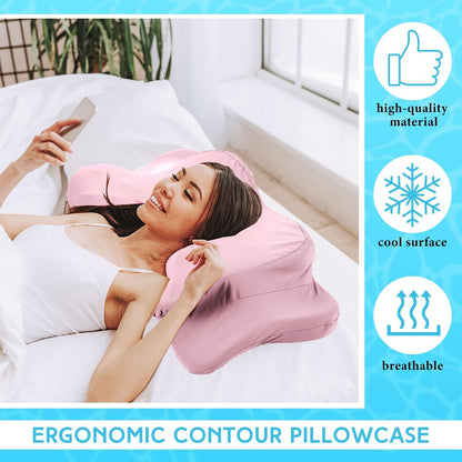 Cooling Cervical Neck Pillowcase,Pink,Standard Size
