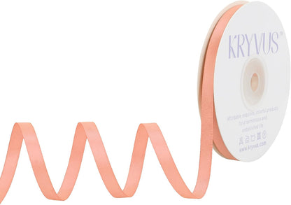 Peach Satin Ribbon, Double Faced 1/4 Inch X 25 Yards Peach Ribbon, Premium Satin Ribbon for Gift Wrapping, Crafts, Hair Bow Making, Sewing, Flower Bouquet, Wedding Party Decor