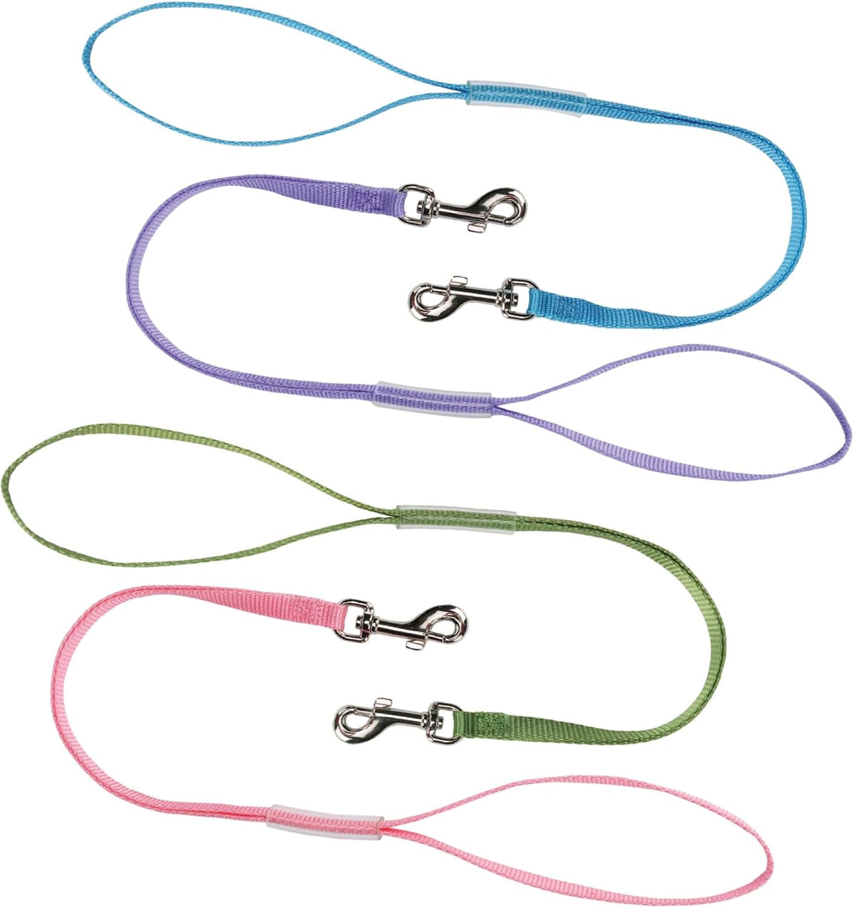 Fashion Grooming Loops - Versatile Nylon Loops to Secure Dogs on Tabletops While Grooming - 18", 4-Pack,Blue/ Green/ Pink/ Purple