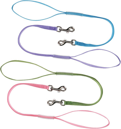 Fashion Grooming Loops - Versatile Nylon Loops to Secure Dogs on Tabletops While Grooming - 18", 4-Pack,Blue/ Green/ Pink/ Purple