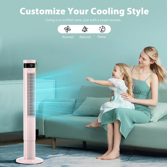 Tower Fan Portable Electric Oscillating Fan (43 inch, Pink)