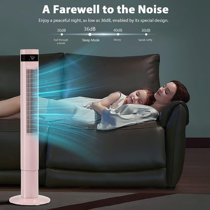 Tower Fan Portable Electric Oscillating Fan (43 inch, Pink)