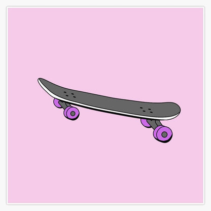 Baby Pink Skateboard Print Sticker Decal Laptop Car Window Vinyl 5"