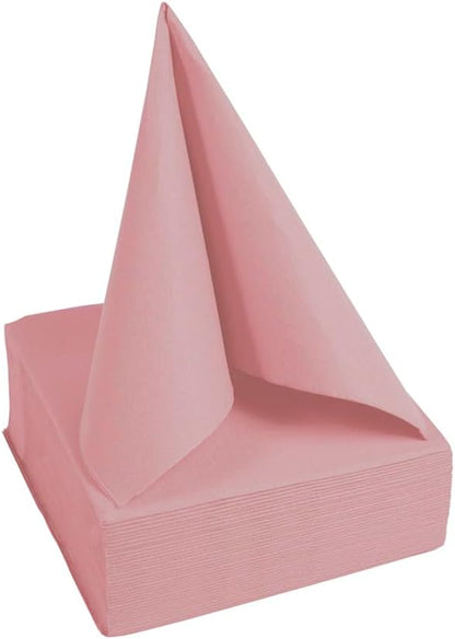 PRONAPPE - Ref SV622041I - 50 Cocktail Napkins 20 x 20 cm - Micro-Embossed Paper - 2 Ply Wadding - Powder Pink