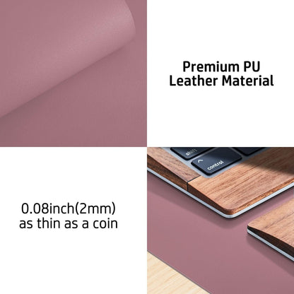 Aothia Leather Desk Pad Protector, Mouse Pad, Office Desk Mat,Non-Slip PU Leather Desk Blotter, Laptop Desk Pad, Waterproof Desk Writing Pad for Office and Home (Dark Pink, 23.6" x 13.7")