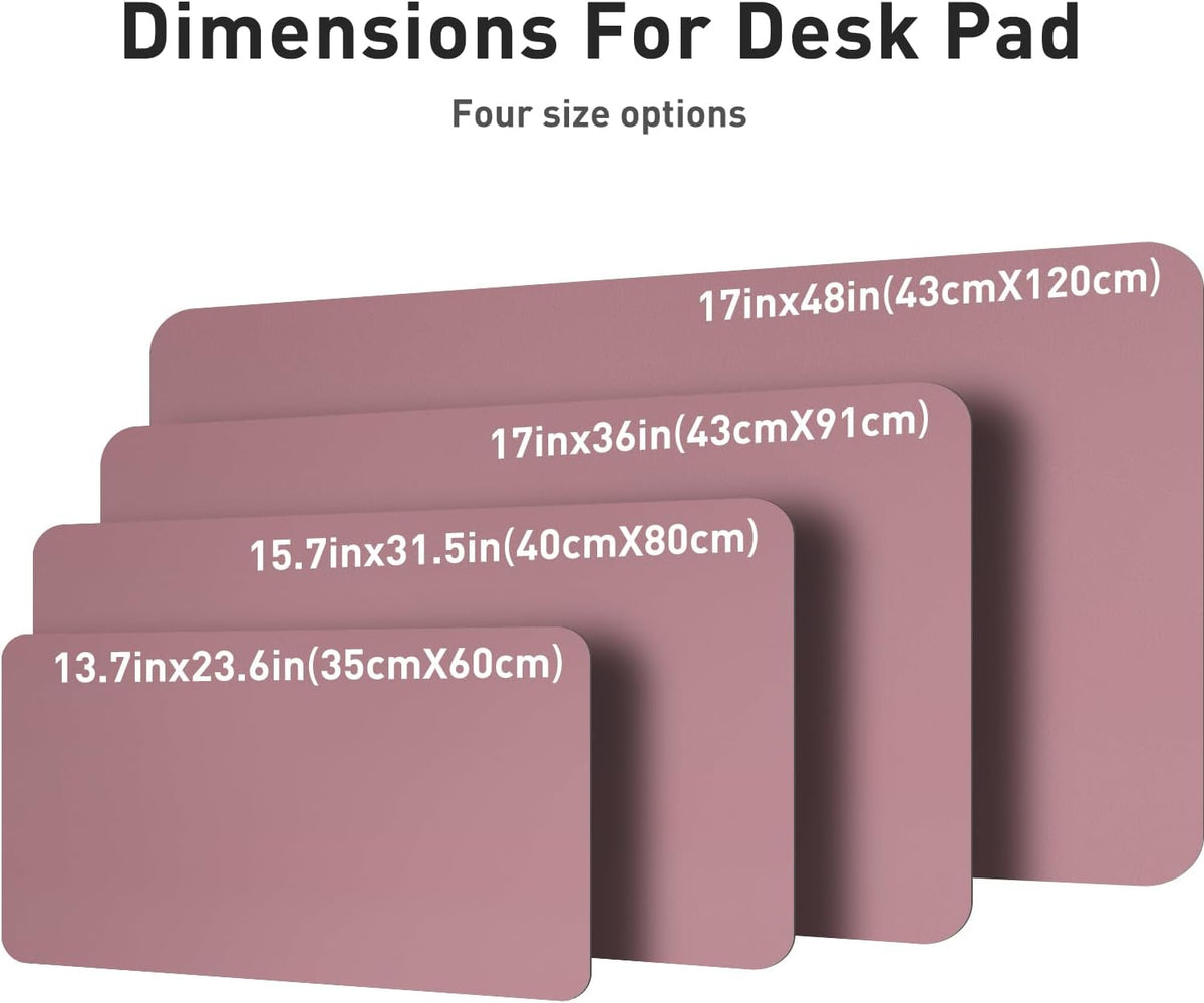 Aothia Leather Desk Pad Protector, Mouse Pad, Office Desk Mat,Non-Slip PU Leather Desk Blotter, Laptop Desk Pad, Waterproof Desk Writing Pad for Office and Home (Dark Pink, 23.6" x 13.7")