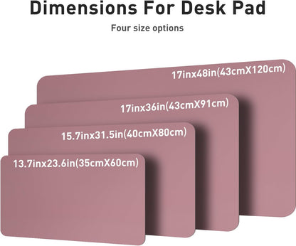 Aothia Leather Desk Pad Protector, Mouse Pad, Office Desk Mat,Non-Slip PU Leather Desk Blotter, Laptop Desk Pad, Waterproof Desk Writing Pad for Office and Home (Dark Pink, 23.6" x 13.7")