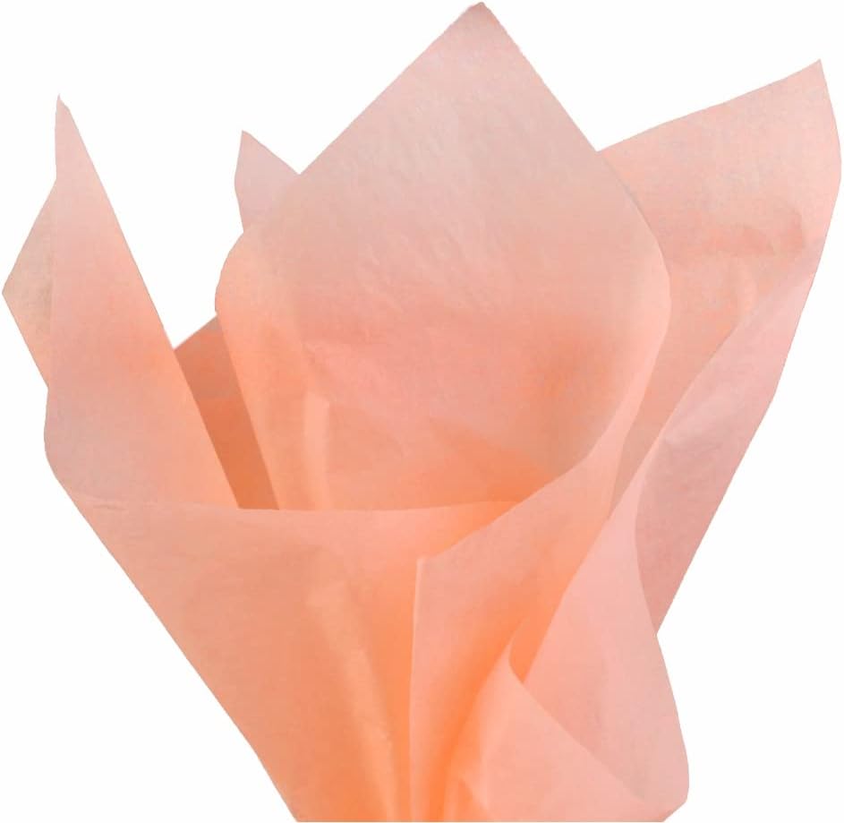 Gift Wrapping Tissue Paper - Peach Color - 20 Inches x 26 Inches 60 Sheets