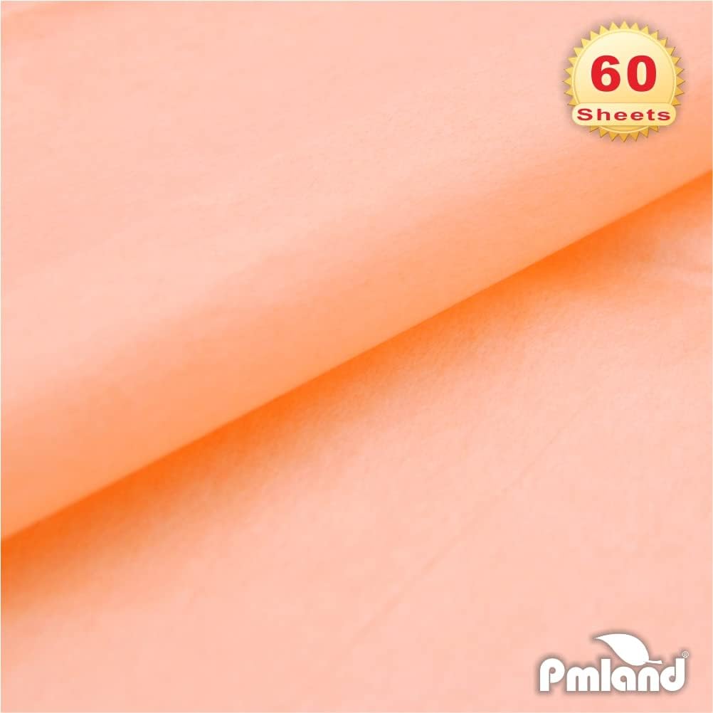 Gift Wrapping Tissue Paper - Peach Color - 20 Inches x 26 Inches 60 Sheets