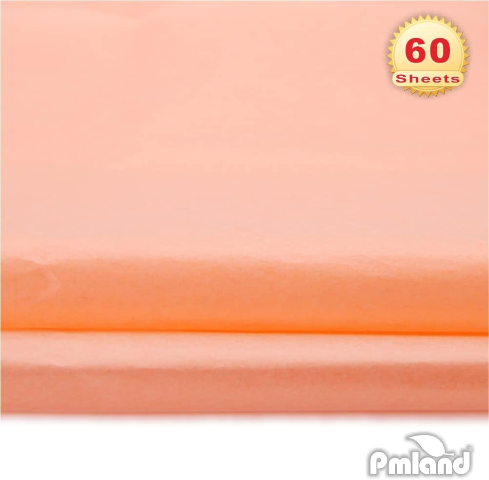 Gift Wrapping Tissue Paper - Peach Color - 20 Inches x 26 Inches 60 Sheets