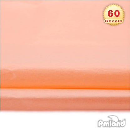 Gift Wrapping Tissue Paper - Peach Color - 20 Inches x 26 Inches 60 Sheets