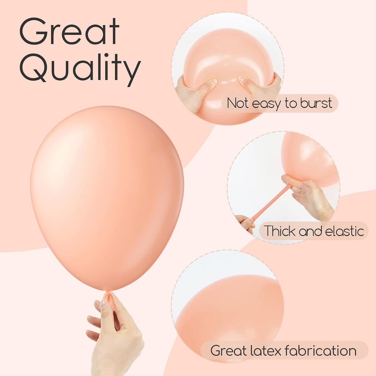 122pcs Peach Pastel Orange Latex Balloons in 18 12 10 5 inches