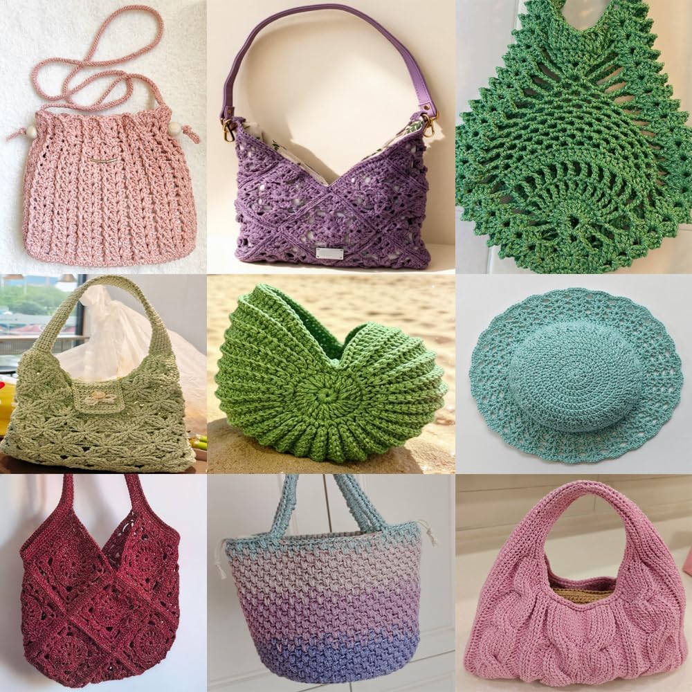 300g Hollow Round Rope Yarn Cotton Crochet Bag Basket Thread (Peach Pink)