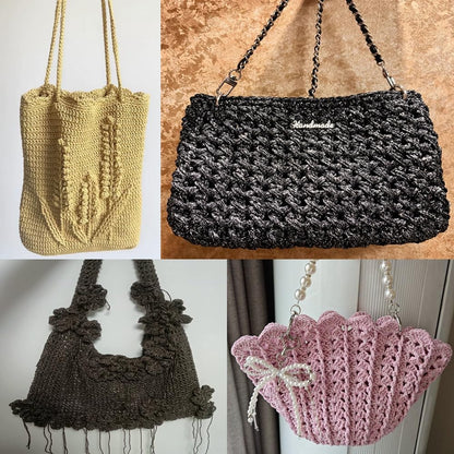 300g Hollow Round Rope Yarn Cotton Crochet Bag Basket Thread (Peach Pink)