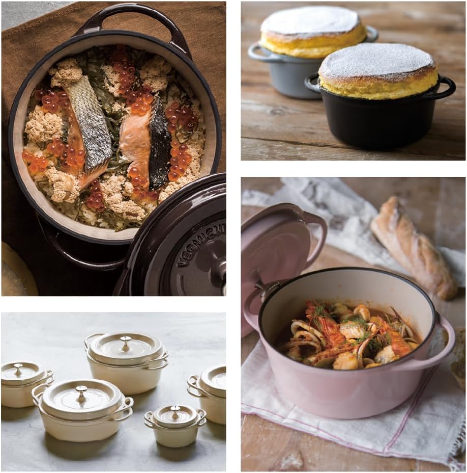 Vermicular Oven Pot 26cm (5.3qt), Enameled Cast Iron Pot - Pearl Pink
