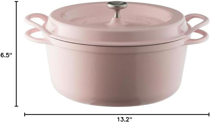 Vermicular Oven Pot 26cm (5.3qt), Enameled Cast Iron Pot - Pearl Pink