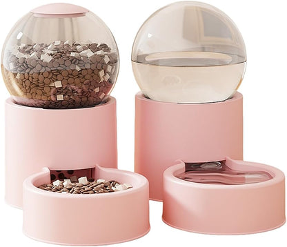 Small Automatic Pet Feeder and Water Dispenser Set with Pet Food Bowl