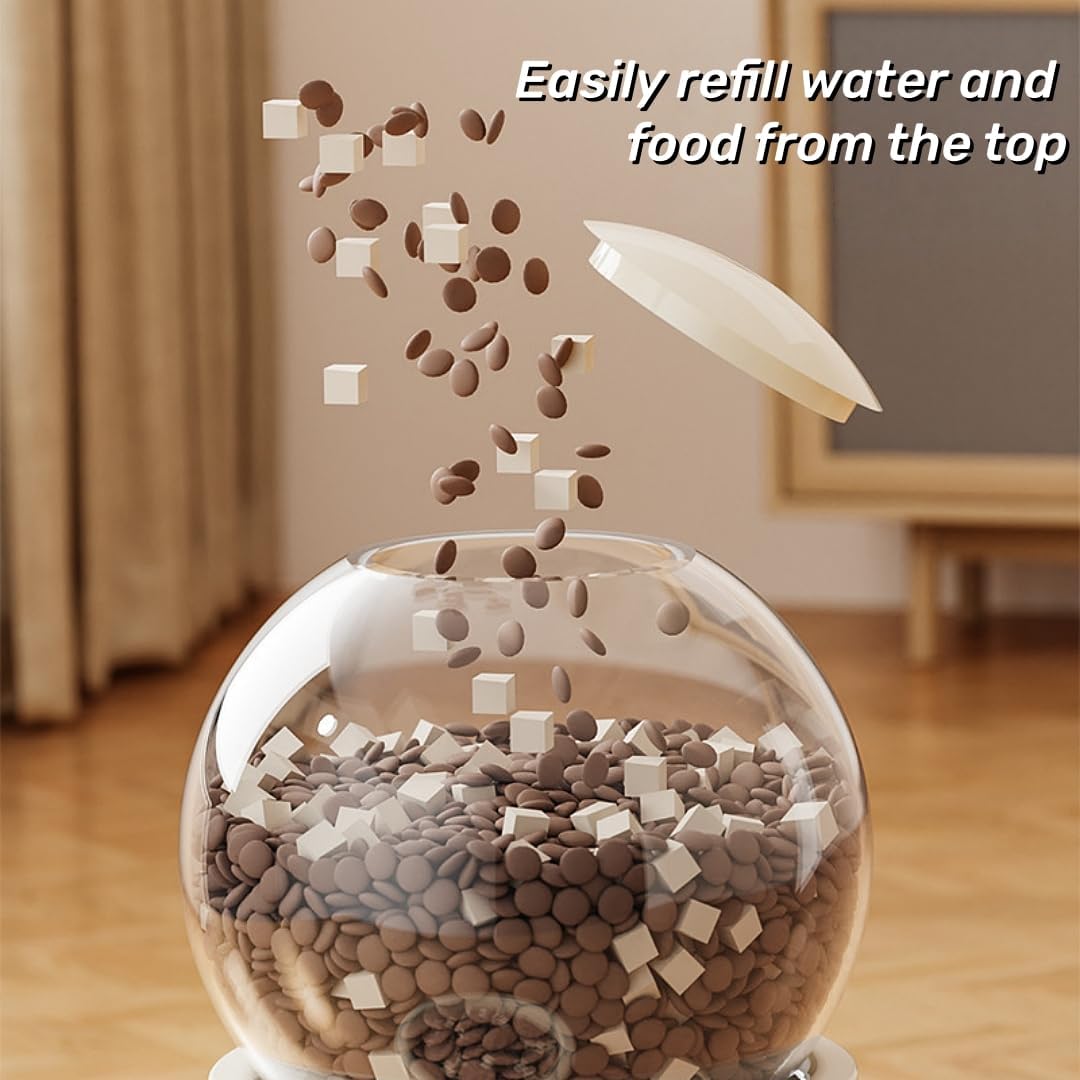 Small Automatic Pet Feeder and Water Dispenser Set with Pet Food Bowl