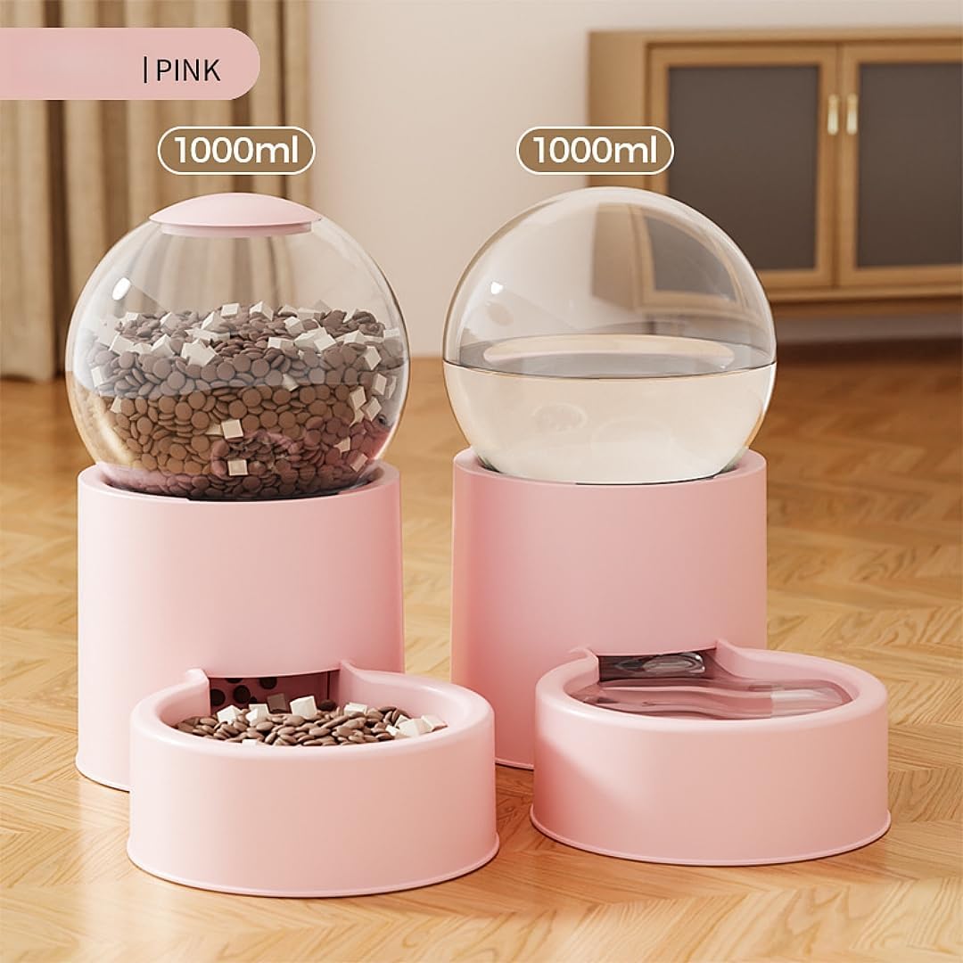 Small Automatic Pet Feeder and Water Dispenser Set with Pet Food Bowl