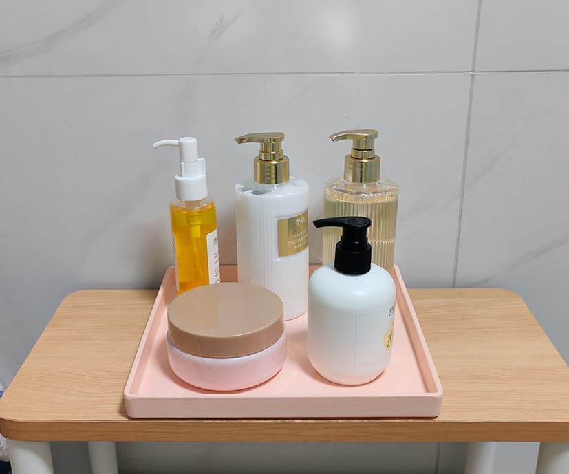 Small Square Serving Tray (9 inch), Hard Plastic Pink Tray