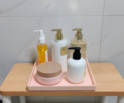 Small Square Serving Tray (9 inch), Hard Plastic Pink Tray