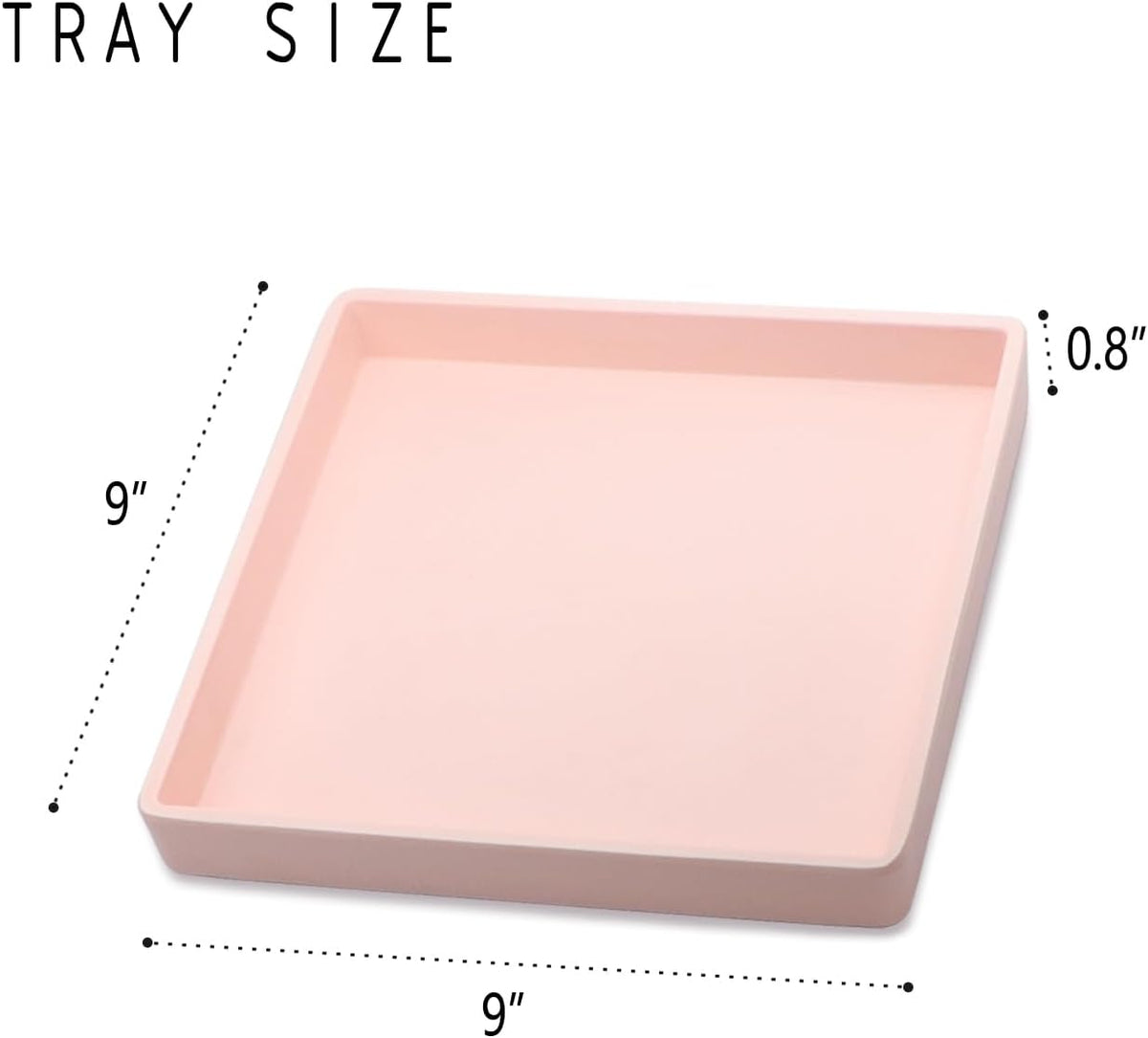 Small Square Serving Tray (9 inch), Hard Plastic Pink Tray