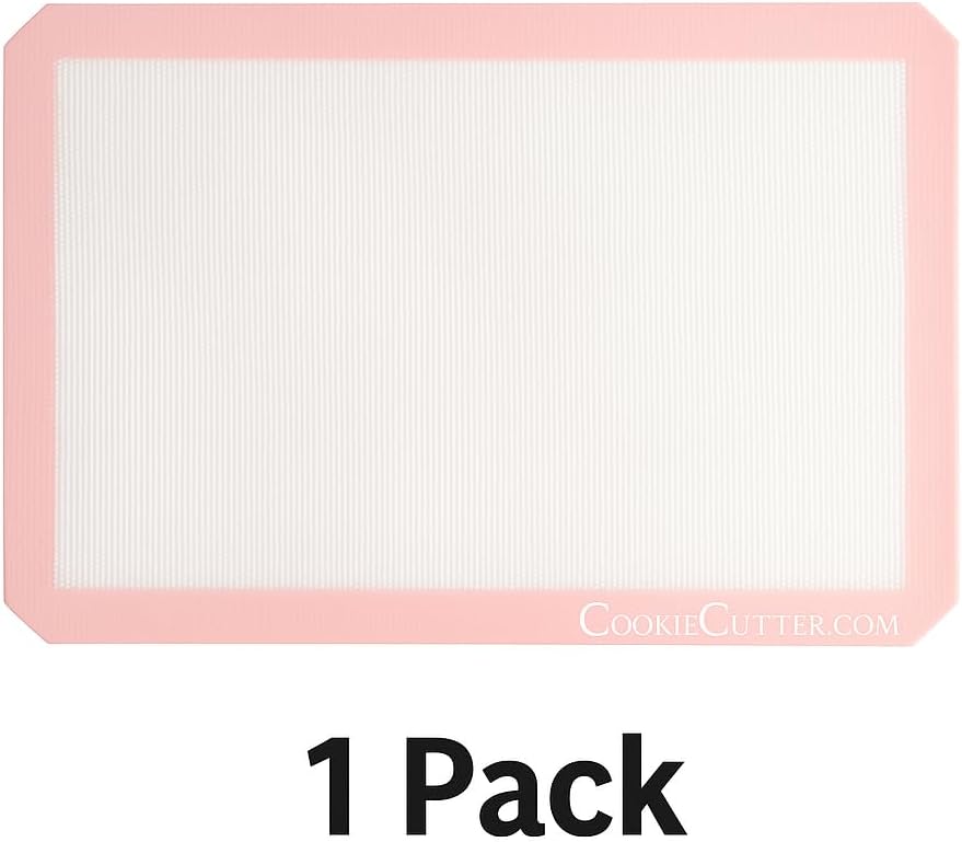 16.5"x11.5" Pink Silicone Baking Mat - Reusable Nonstick Baking Sheet - Sandy Pink (Single)