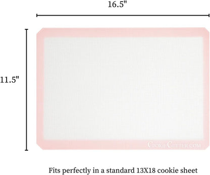 16.5"x11.5" Pink Silicone Baking Mat - Reusable Nonstick Baking Sheet - Sandy Pink (Single)