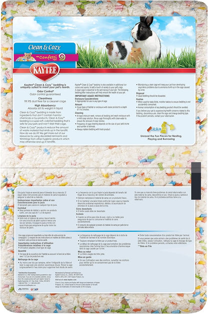 Kaytee Clean & Cozy Confetti Bedding for Pet Guinea Pigs, Rabbits, Hamsters, Gerbils, and Chinchillas, 49.2 Liters