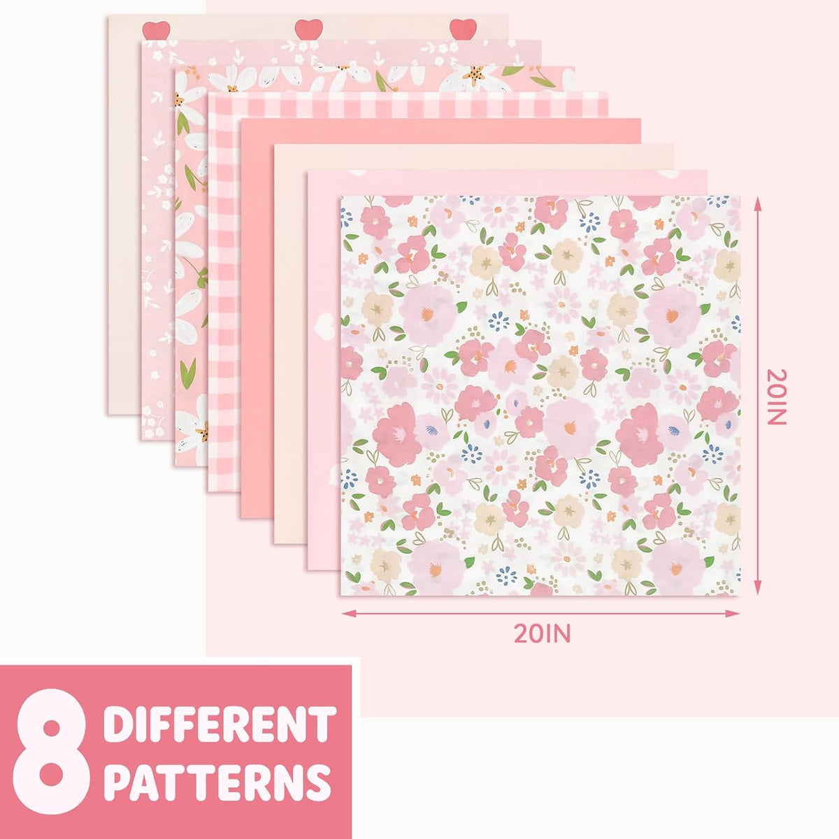 8pcs Fat Quarter Fabric Bundles (100% Cotton - 20'' x 20'')