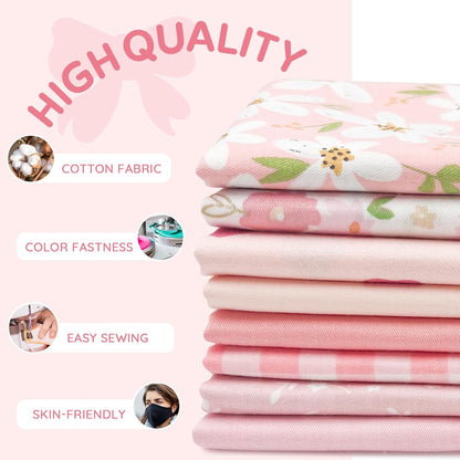 8pcs Fat Quarter Fabric Bundles (100% Cotton - 20'' x 20'')